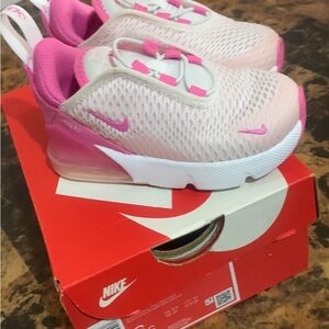 Nike Kids Pink and White Sneakers
